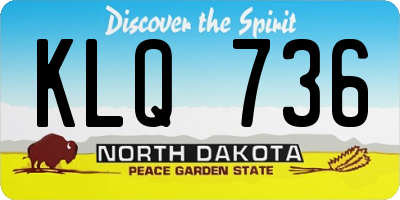 ND license plate KLQ736
