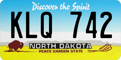 ND license plate KLQ742
