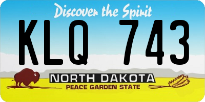 ND license plate KLQ743