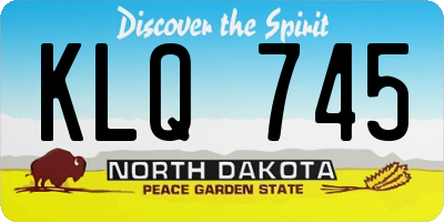 ND license plate KLQ745