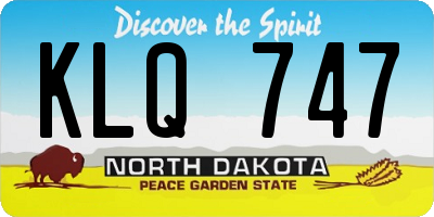 ND license plate KLQ747