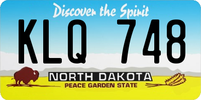 ND license plate KLQ748
