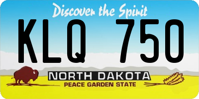 ND license plate KLQ750