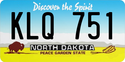 ND license plate KLQ751