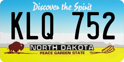 ND license plate KLQ752