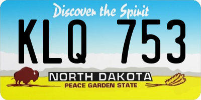 ND license plate KLQ753