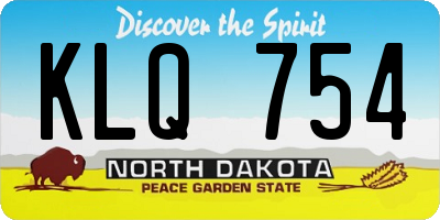 ND license plate KLQ754