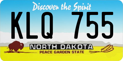 ND license plate KLQ755