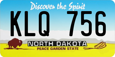 ND license plate KLQ756