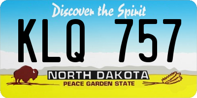 ND license plate KLQ757