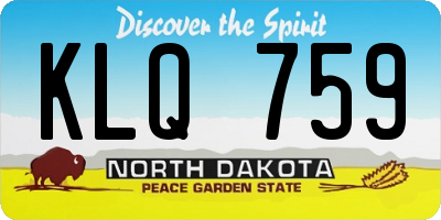 ND license plate KLQ759