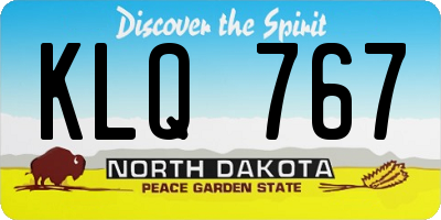 ND license plate KLQ767