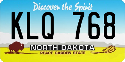 ND license plate KLQ768