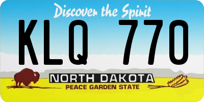 ND license plate KLQ770