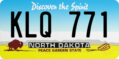 ND license plate KLQ771