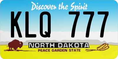 ND license plate KLQ777