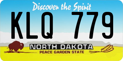 ND license plate KLQ779
