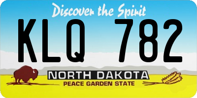 ND license plate KLQ782