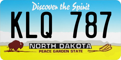 ND license plate KLQ787