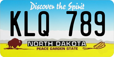 ND license plate KLQ789