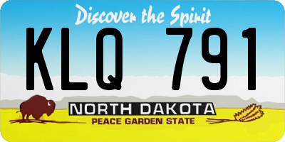 ND license plate KLQ791