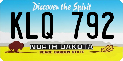 ND license plate KLQ792