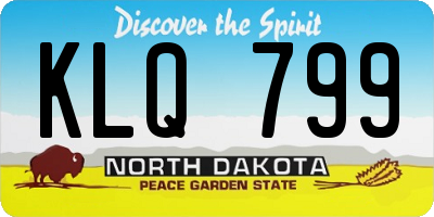 ND license plate KLQ799