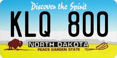 ND license plate KLQ800