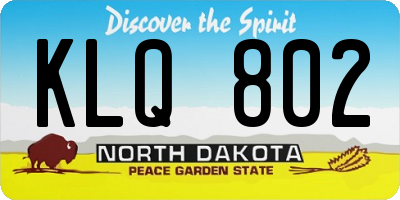ND license plate KLQ802