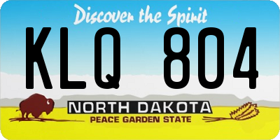 ND license plate KLQ804