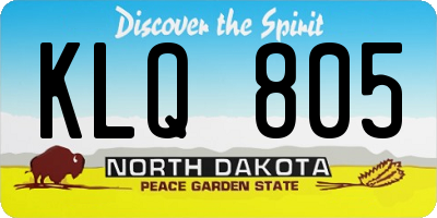 ND license plate KLQ805