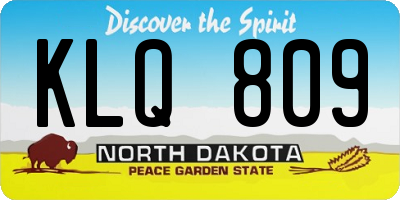 ND license plate KLQ809