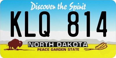 ND license plate KLQ814