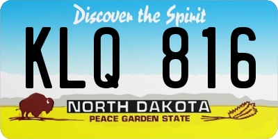 ND license plate KLQ816