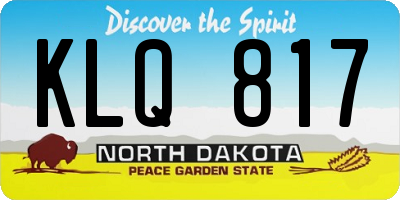 ND license plate KLQ817