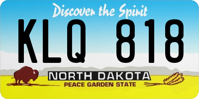 ND license plate KLQ818