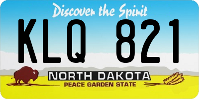 ND license plate KLQ821