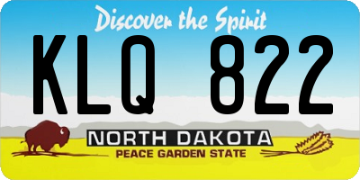 ND license plate KLQ822