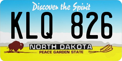 ND license plate KLQ826