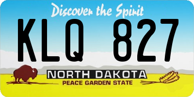 ND license plate KLQ827