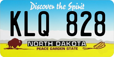 ND license plate KLQ828