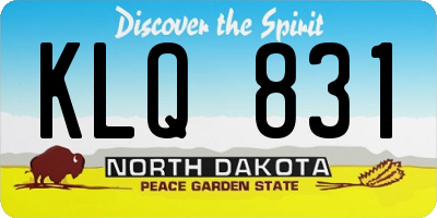 ND license plate KLQ831
