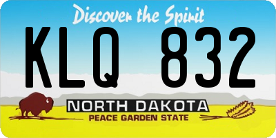 ND license plate KLQ832