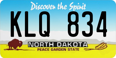 ND license plate KLQ834