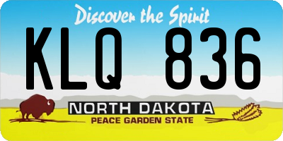 ND license plate KLQ836