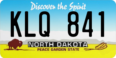 ND license plate KLQ841