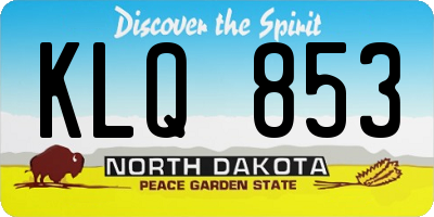 ND license plate KLQ853