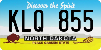 ND license plate KLQ855