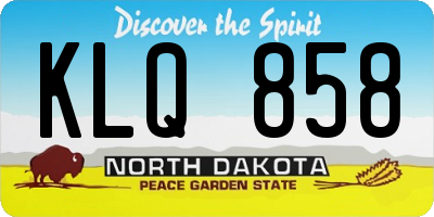 ND license plate KLQ858