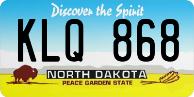 ND license plate KLQ868
